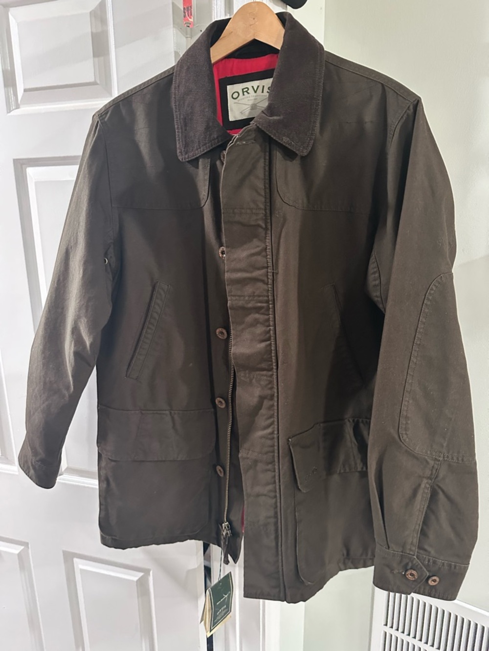 Orvis Dark Brown Men's Field Jacket with Corduroy Collar